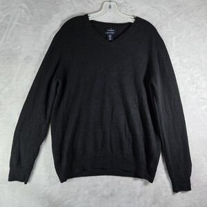 Daniel Hechter V Neck Cashmere Sweater Mens XL Extra Large Black Pullover